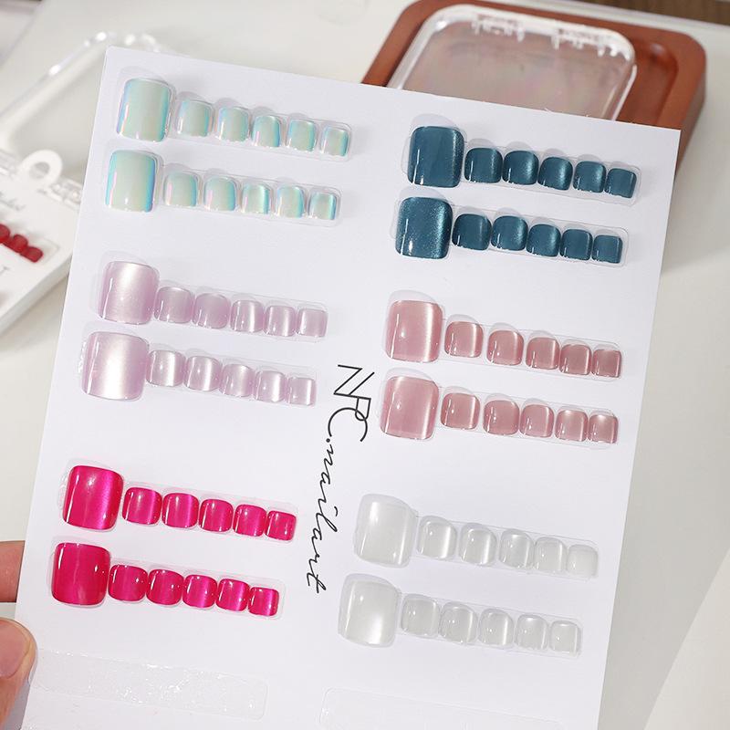 New 10 Pcs/Box French Fake Nai - Nail Art Extension Cat Eye 评论和价格