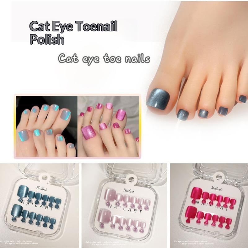 10 Pcs/Box French Fake Nails G - Nail Art Extension Cat Eye 评论和价格