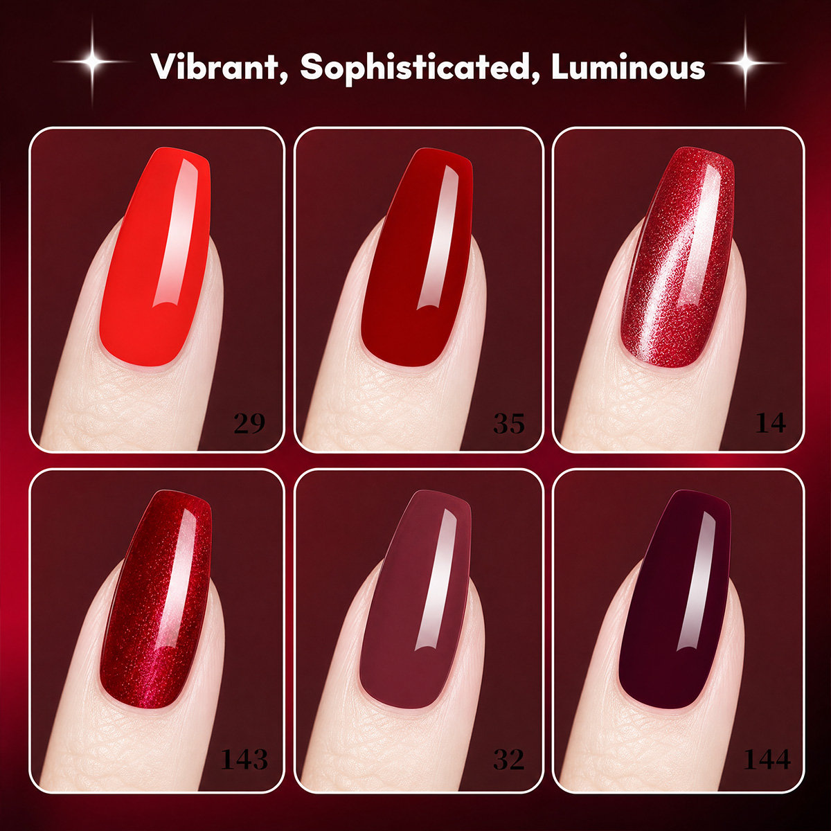7-piece wine red and burgundy  - Nail Art Red Wine Cat Eye 评论和价格