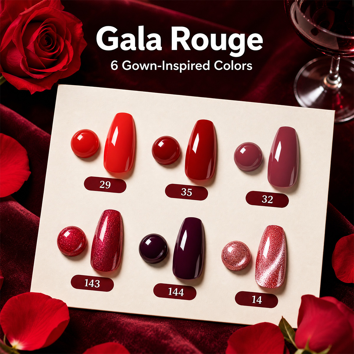 7-piece wine red and burgundy  - Nail Art Red Wine Cat Eye 评论和价格